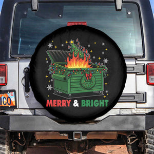 Funny Lil Dumpster Fire Christmas Spare Tire Cover Merry And Bright Xmas Tree TS11 No hole Black Print Your Wear