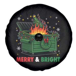 Funny Lil Dumpster Fire Christmas Spare Tire Cover Merry And Bright Xmas Tree TS11 Print Your Wear