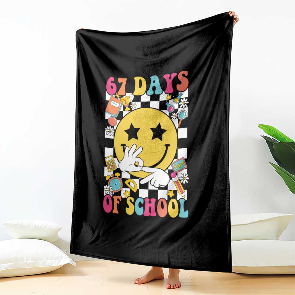 67 Days Of School Throw Blanket Six Seven Meme Student Teacher TS11 Print Your Wear