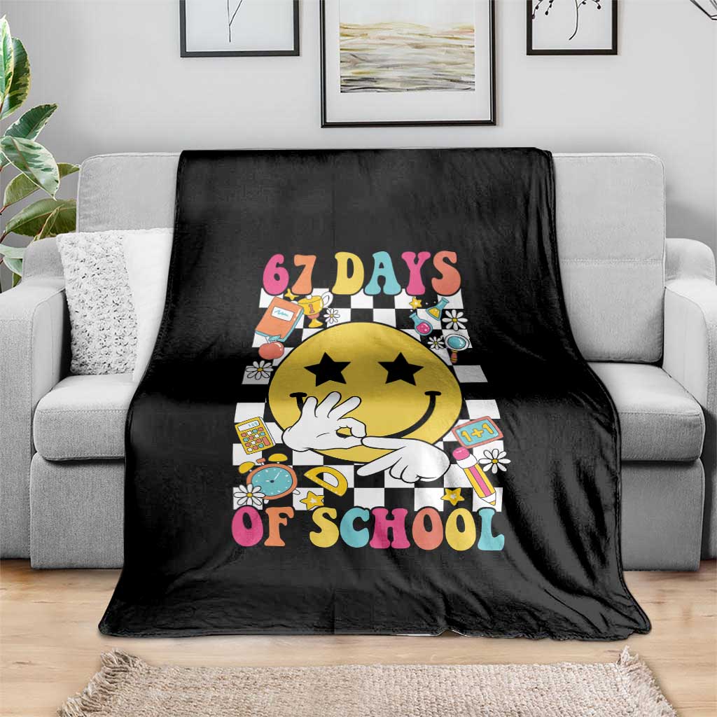 67 Days Of School Throw Blanket Six Seven Meme Student Teacher TS11 Print Your Wear
