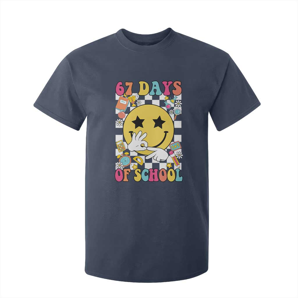 67 Days Of School T Shirt For Kid Six Seven Meme Student Teacher TS11 Navy Print Your Wear