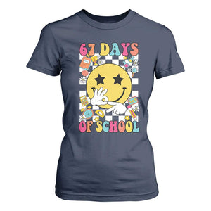 67 Days Of School T Shirt For Women Six Seven Meme Student Teacher TS11 Navy Print Your Wear