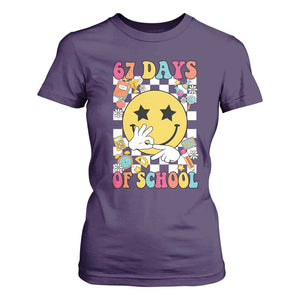 67 Days Of School T Shirt For Women Six Seven Meme Student Teacher TS11 Purple Print Your Wear