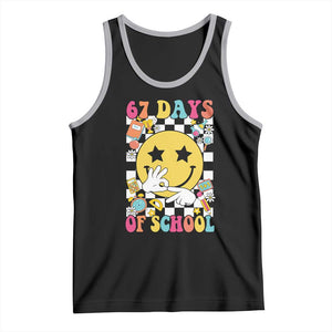 67 Days Of School Tank Top Six Seven Meme Student Teacher TS11 Black Athletic Heather Print Your Wear