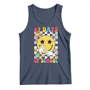 67 Days Of School Tank Top Six Seven Meme Student Teacher TS11 Navy Print Your Wear