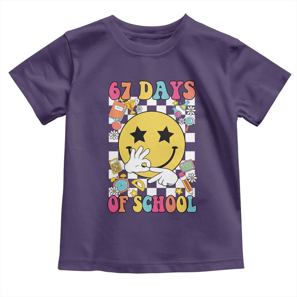 67 Days Of School Toddler T Shirt Six Seven Meme Student Teacher TS11 Purple Print Your Wear