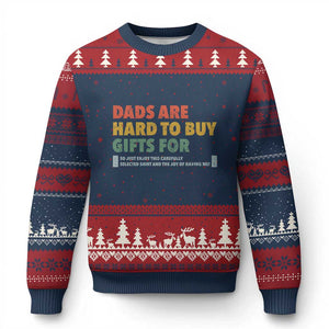 Dads Are Hard To Buy Gifts For Ugly Christmas Sweater Funny Dad Father's Day TS11 Navy Red Print Your Wear