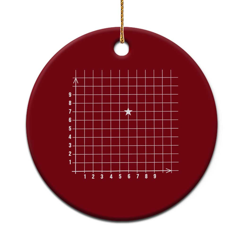 Funny 67 Math Coordinates Ceramic Ornament Teacher Student Six Seven Meme TS11 1pc Red Print Your Wear