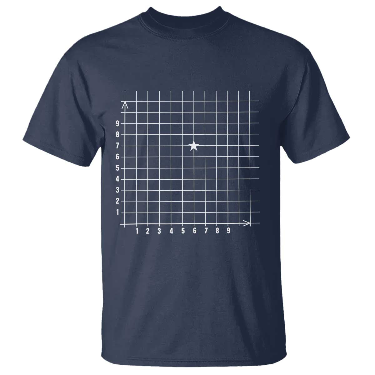 Funny 67 Math Coordinates T Shirt Teacher Student Six Seven Meme TS11 Navy Print Your Wear
