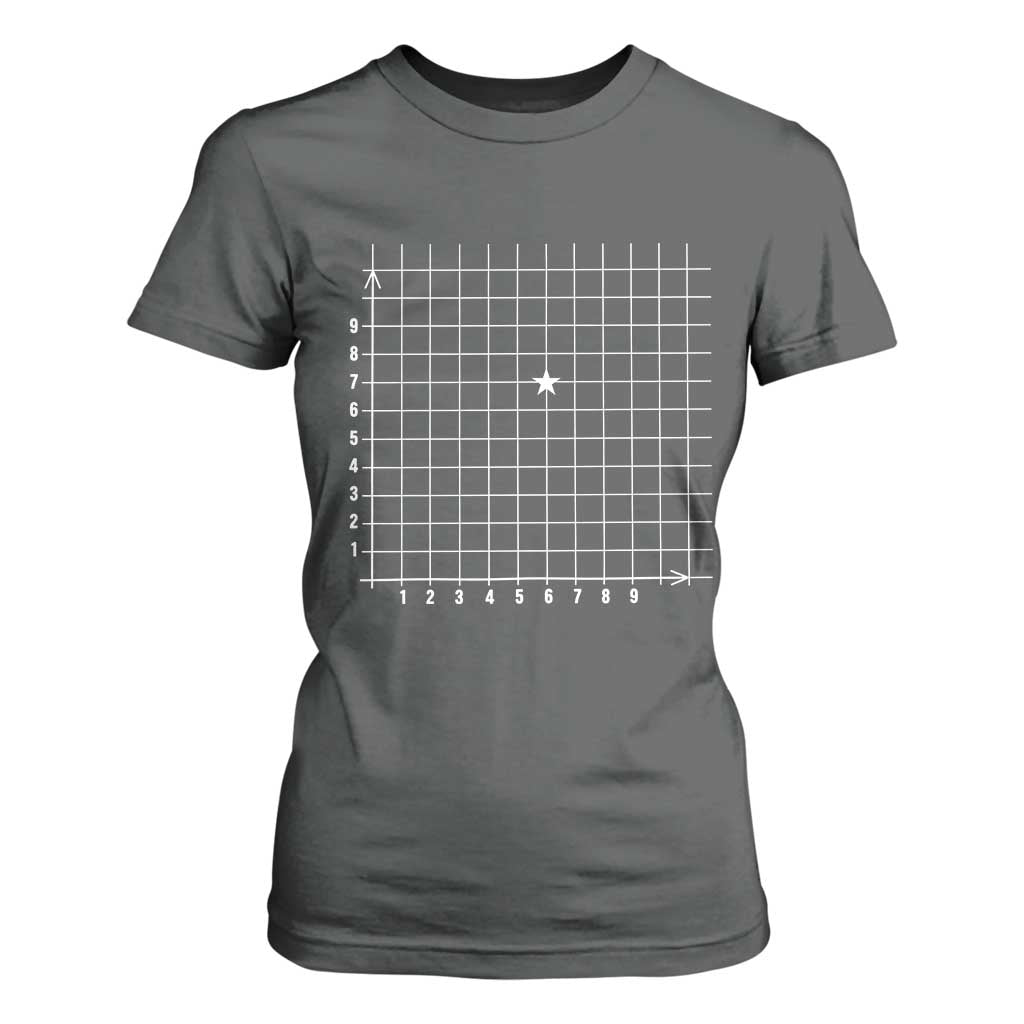 Funny 67 Math Coordinates T Shirt For Women Teacher Student Six Seven Meme TS11 Dark Heather Print Your Wear