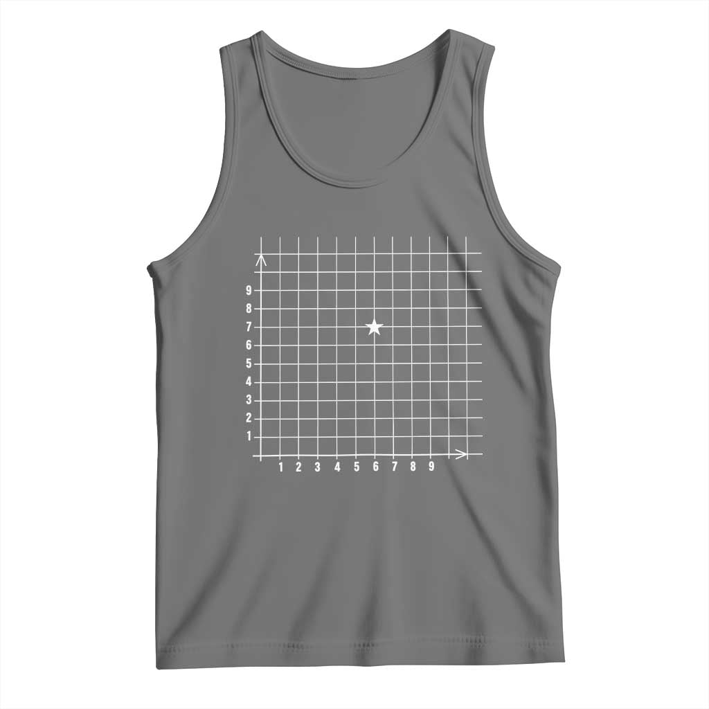 Funny 67 Math Coordinates Tank Top Teacher Student Six Seven Meme TS11 Black Heather Print Your Wear