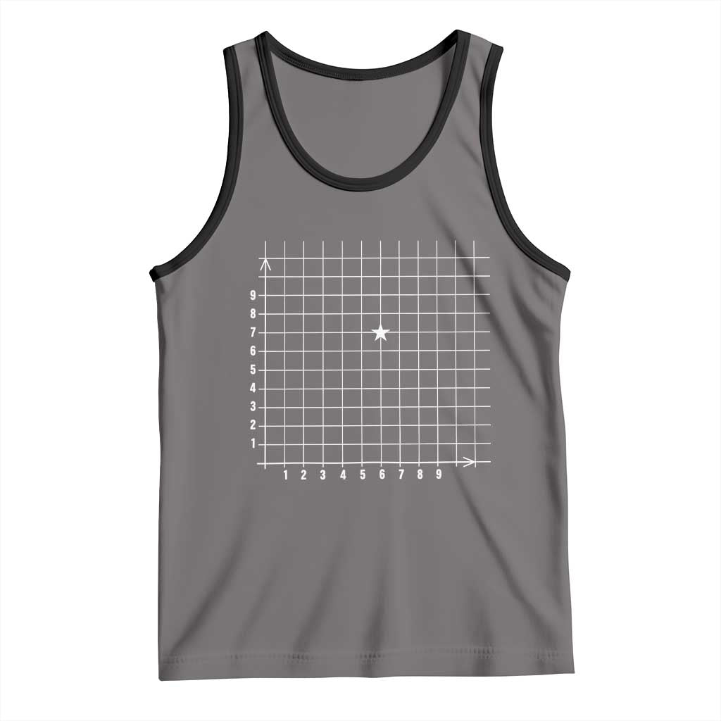 Funny 67 Math Coordinates Tank Top Teacher Student Six Seven Meme TS11 Deep Heather Black Print Your Wear