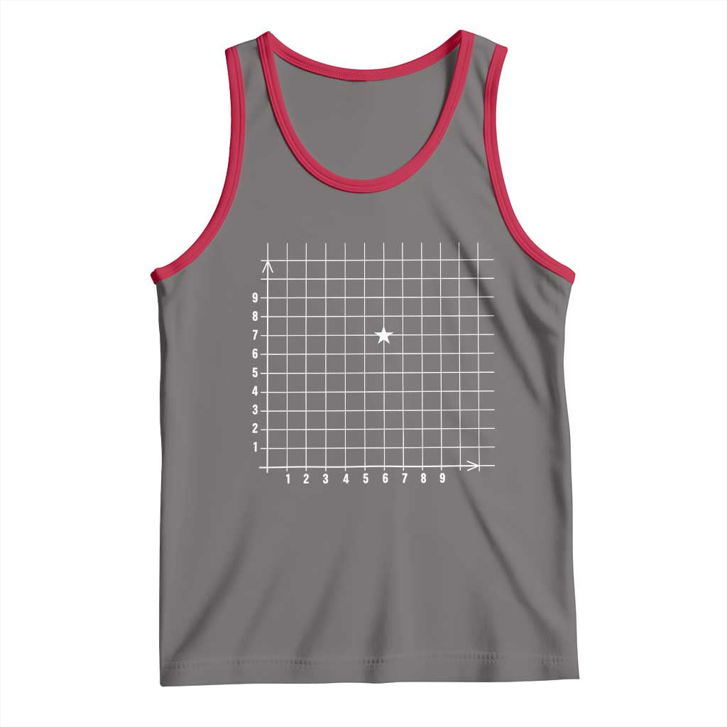 Funny 67 Math Coordinates Tank Top Teacher Student Six Seven Meme TS11 Deep Heather Red Print Your Wear