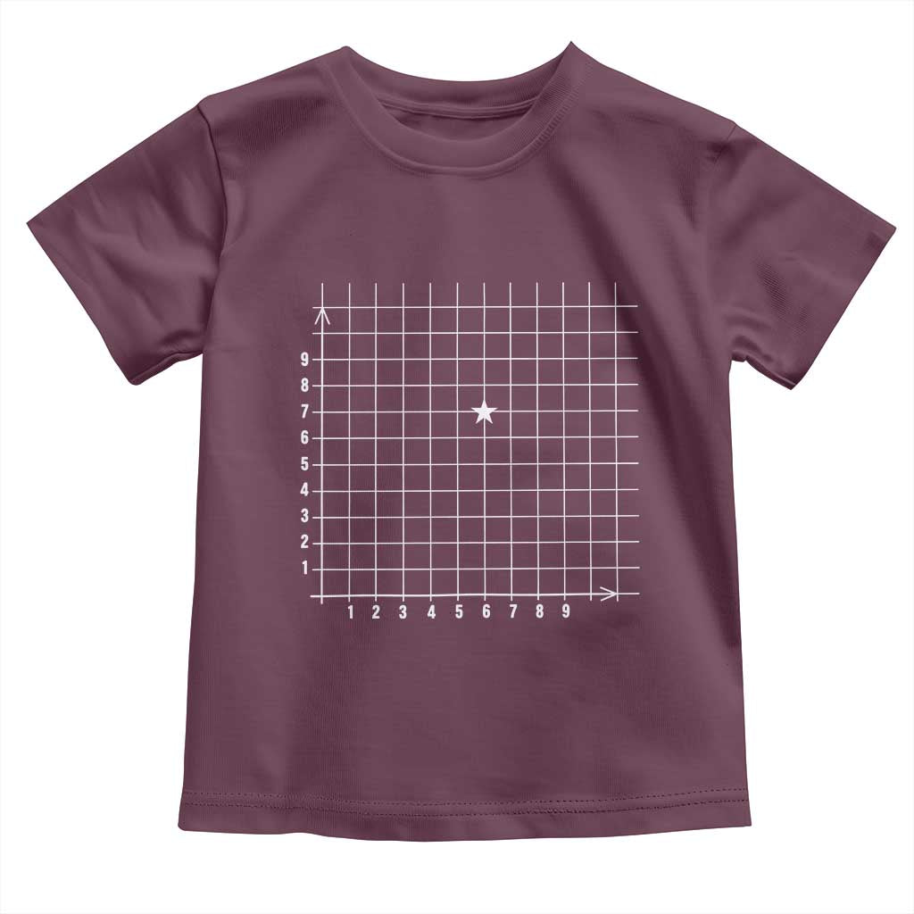 Funny 67 Math Coordinates Toddler T Shirt Teacher Student Six Seven Meme TS11 Maroon Print Your Wear