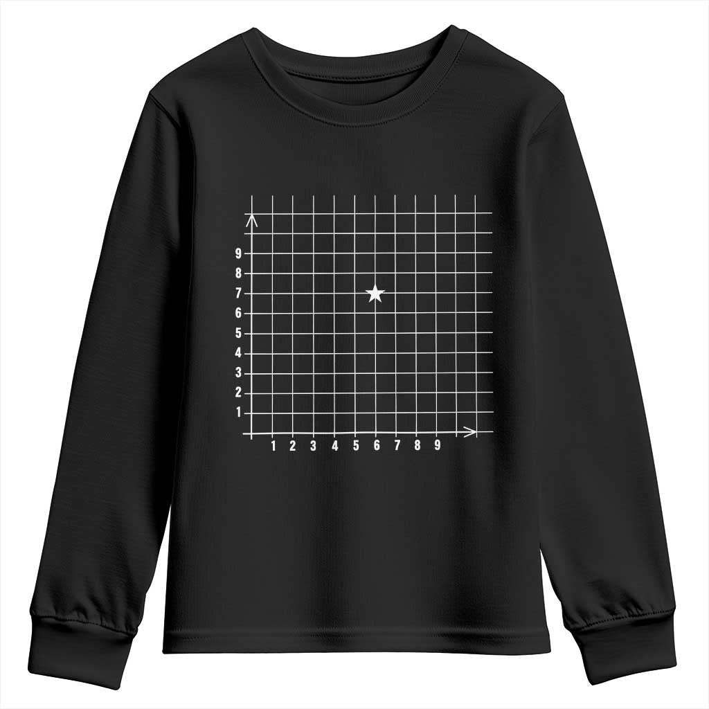 Funny 67 Math Coordinates Youth Sweatshirt Teacher Student Six Seven Meme TS11 Black Print Your Wear