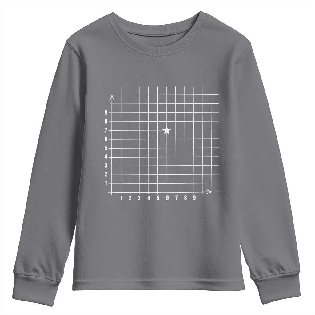 Funny 67 Math Coordinates Youth Sweatshirt Teacher Student Six Seven Meme TS11 Charcoal Print Your Wear