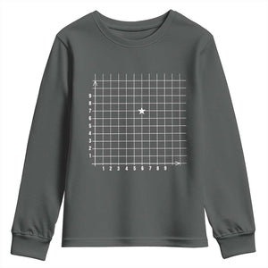 Funny 67 Math Coordinates Youth Sweatshirt Teacher Student Six Seven Meme TS11 Dark Heather Print Your Wear