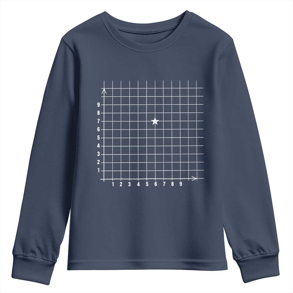 Funny 67 Math Coordinates Youth Sweatshirt Teacher Student Six Seven Meme TS11 Navy Print Your Wear