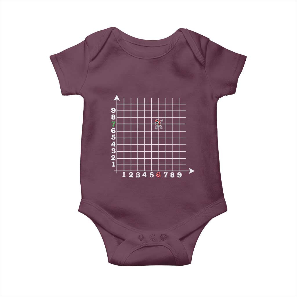 Funny 67 Math Coordinates Christmas Baby Onesie Dabbing Santa Teacher Student Six Seven Meme TS11 Maroon Print Your Wear