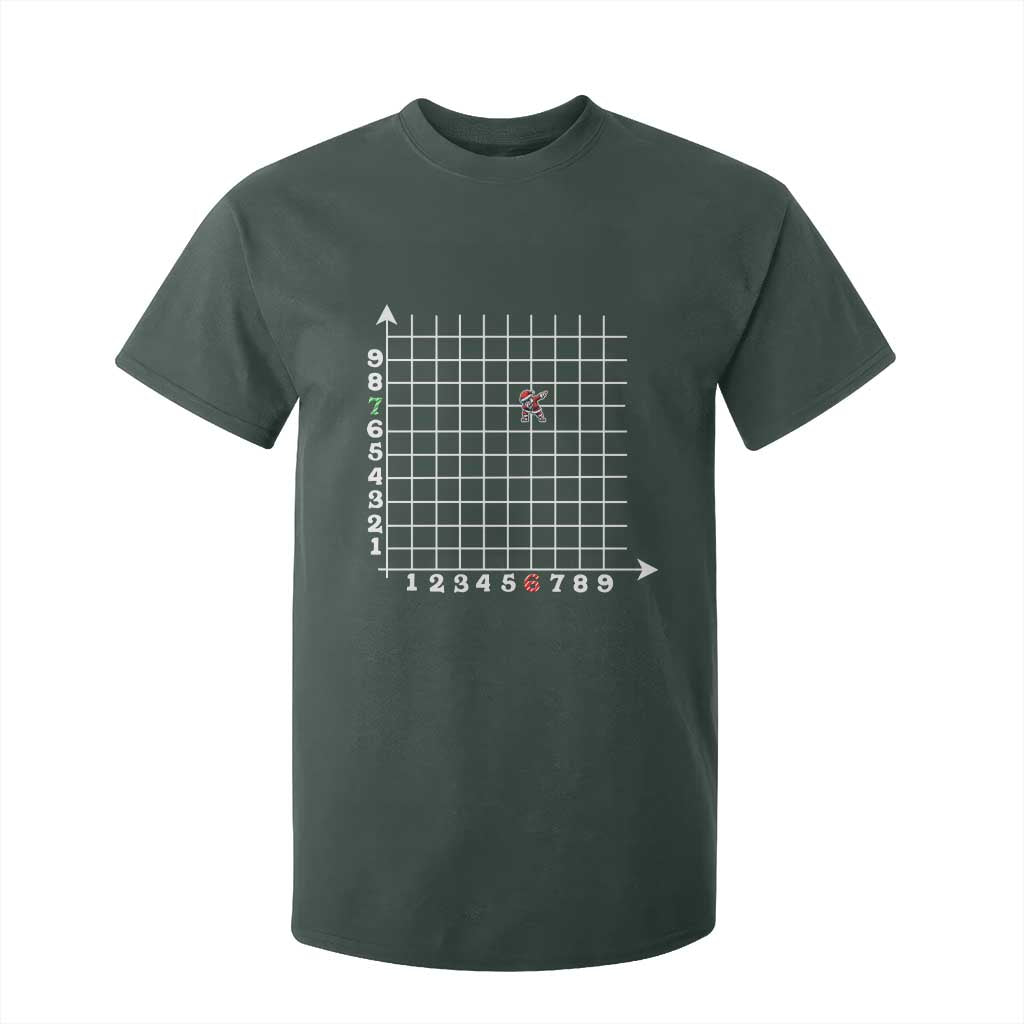 Funny 67 Math Coordinates Christmas T Shirt For Kid Dabbing Santa Teacher Student Six Seven Meme TS11 Dark Forest Green Print Your Wear