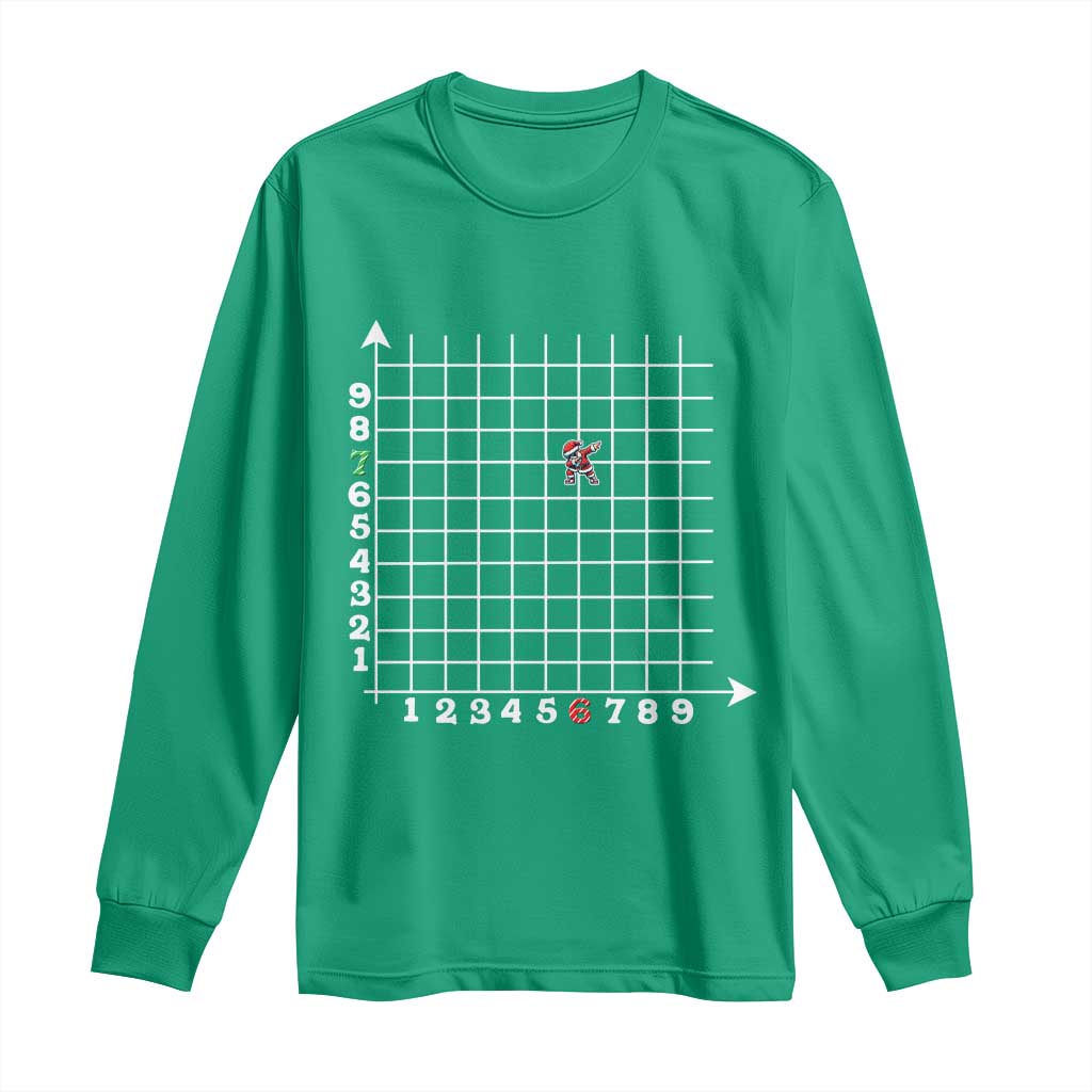 Funny 67 Math Coordinates Christmas Long Sleeve Shirt Dabbing Santa Teacher Student Six Seven Meme TS11 Irish Green Print Your Wear