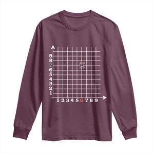 Funny 67 Math Coordinates Christmas Long Sleeve Shirt Dabbing Santa Teacher Student Six Seven Meme TS11 Maroon Print Your Wear