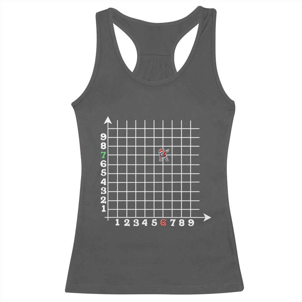Funny 67 Math Coordinates Christmas Racerback Tank Top Dabbing Santa Teacher Student Six Seven Meme TS11 Dark Heather Print Your Wear