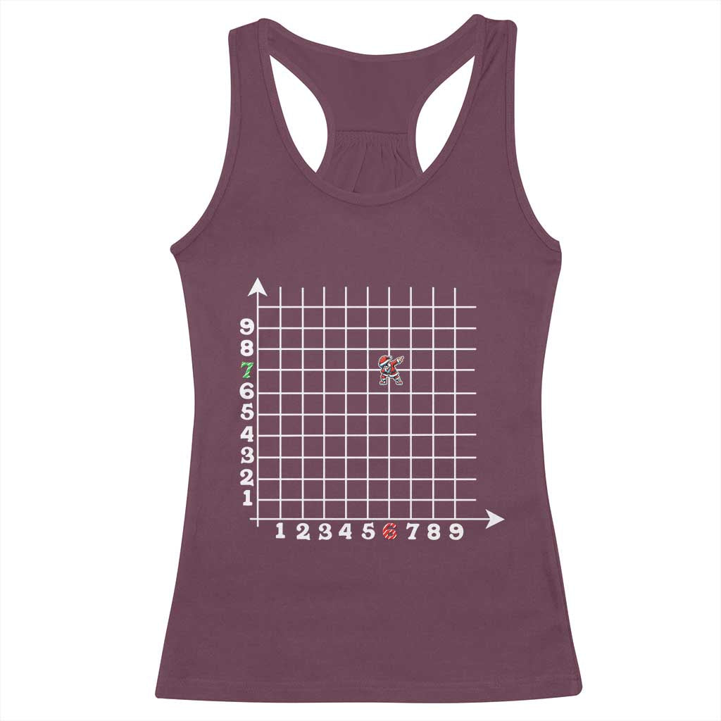 Funny 67 Math Coordinates Christmas Racerback Tank Top Dabbing Santa Teacher Student Six Seven Meme TS11 Maroon Print Your Wear