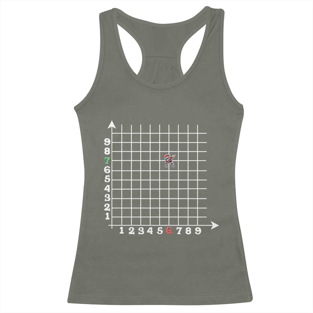 Funny 67 Math Coordinates Christmas Racerback Tank Top Dabbing Santa Teacher Student Six Seven Meme TS11 Military Green Print Your Wear
