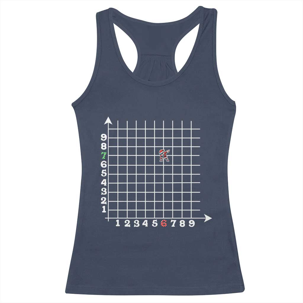 Funny 67 Math Coordinates Christmas Racerback Tank Top Dabbing Santa Teacher Student Six Seven Meme TS11 Navy Print Your Wear