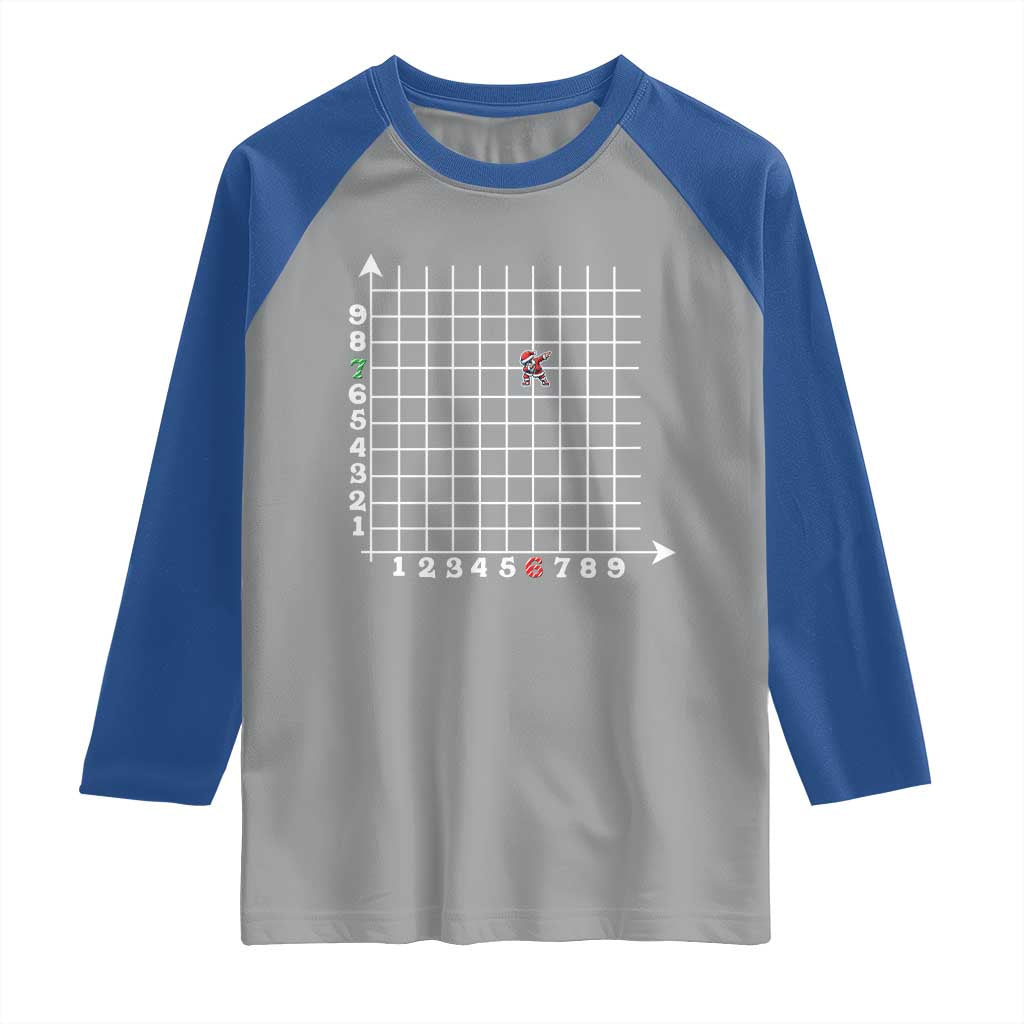 Funny 67 Math Coordinates Christmas Raglan Shirt Dabbing Santa Teacher Student Six Seven Meme TS11 Sport Gray Royal Print Your Wear