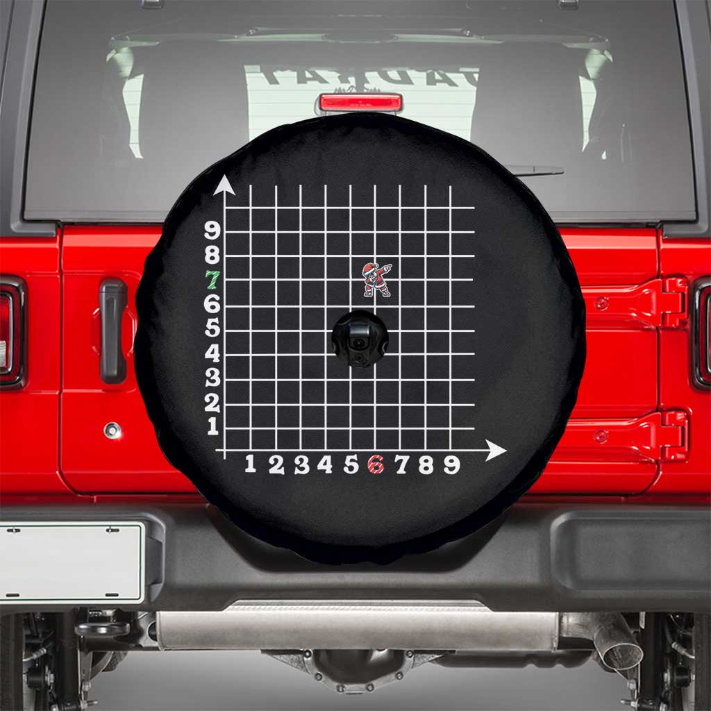 Funny 67 Math Coordinates Christmas Spare Tire Cover Dabbing Santa Teacher Student Six Seven Meme TS11 Black Print Your Wear