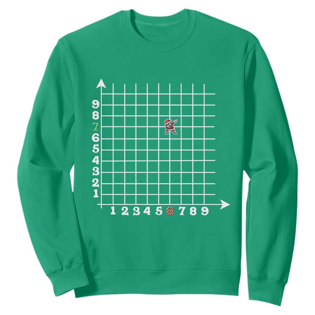 Funny 67 Math Coordinates Christmas Sweatshirt Dabbing Santa Teacher Student Six Seven Meme TS11 Irish Green Print Your Wear