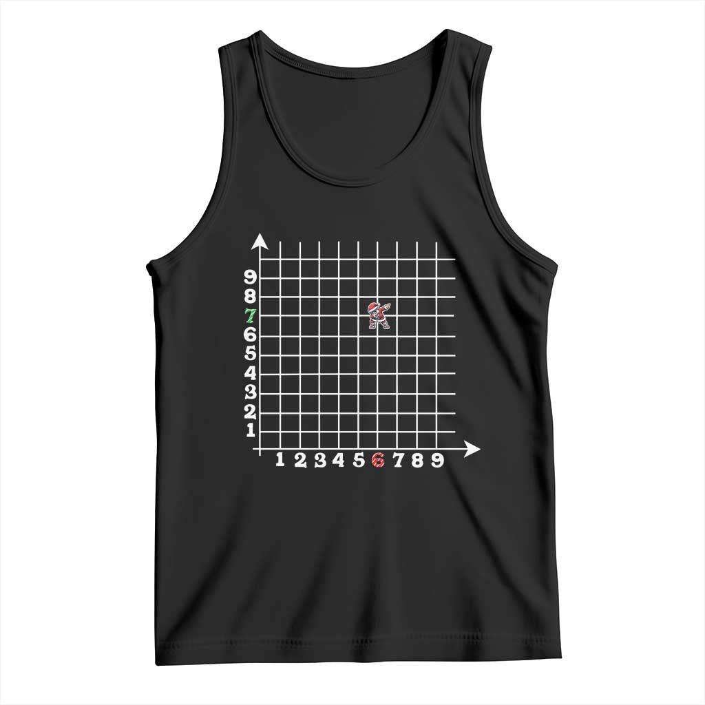 Funny 67 Math Coordinates Christmas Tank Top Dabbing Santa Teacher Student Six Seven Meme TS11 Black Print Your Wear