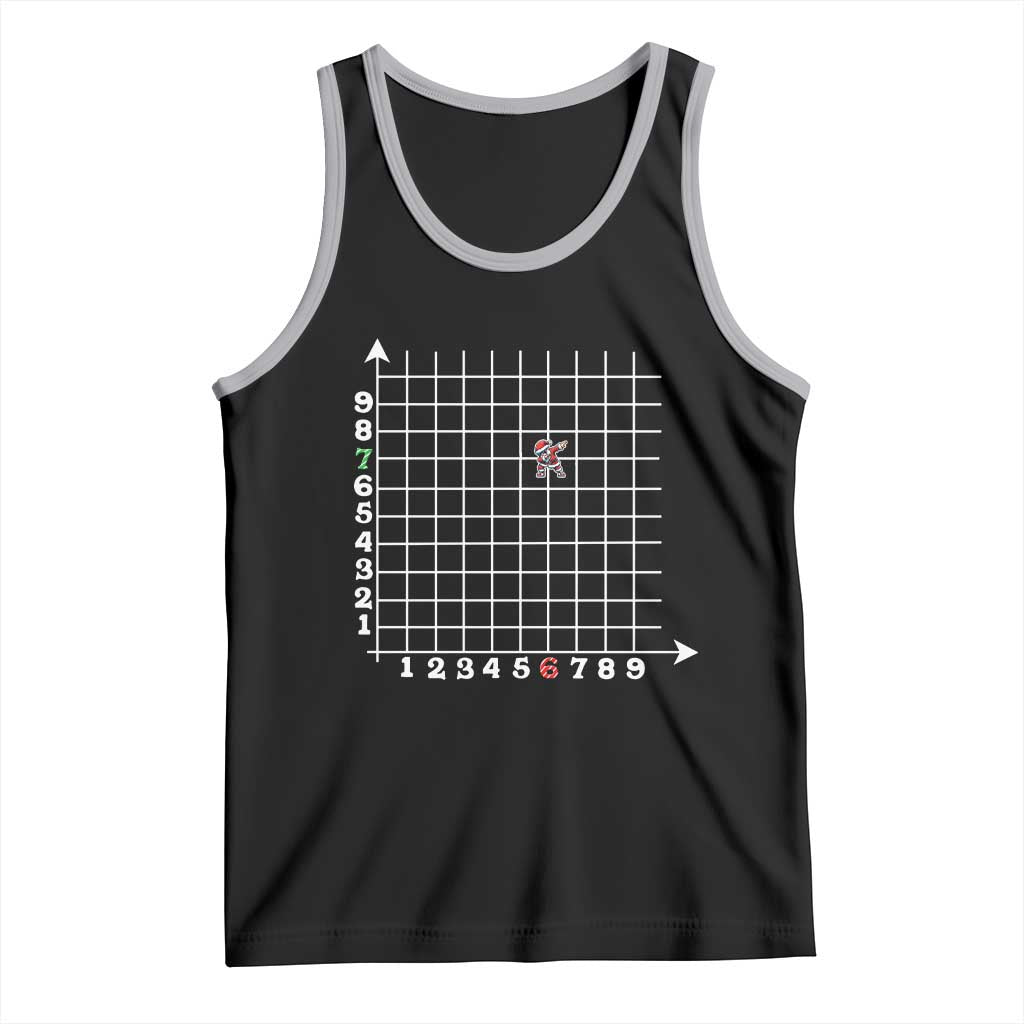 Funny 67 Math Coordinates Christmas Tank Top Dabbing Santa Teacher Student Six Seven Meme TS11 Black Athletic Heather Print Your Wear