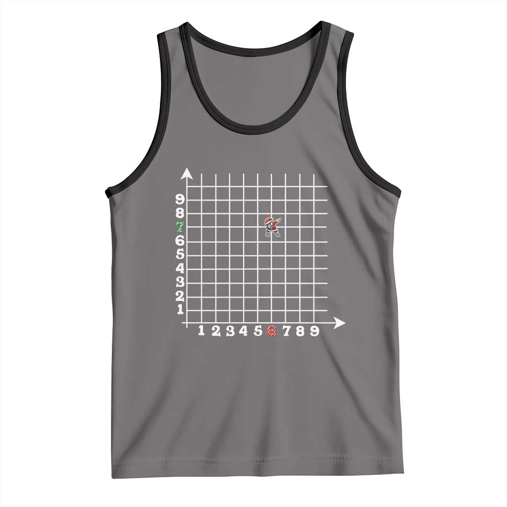 Funny 67 Math Coordinates Christmas Tank Top Dabbing Santa Teacher Student Six Seven Meme TS11 Deep Heather Black Print Your Wear