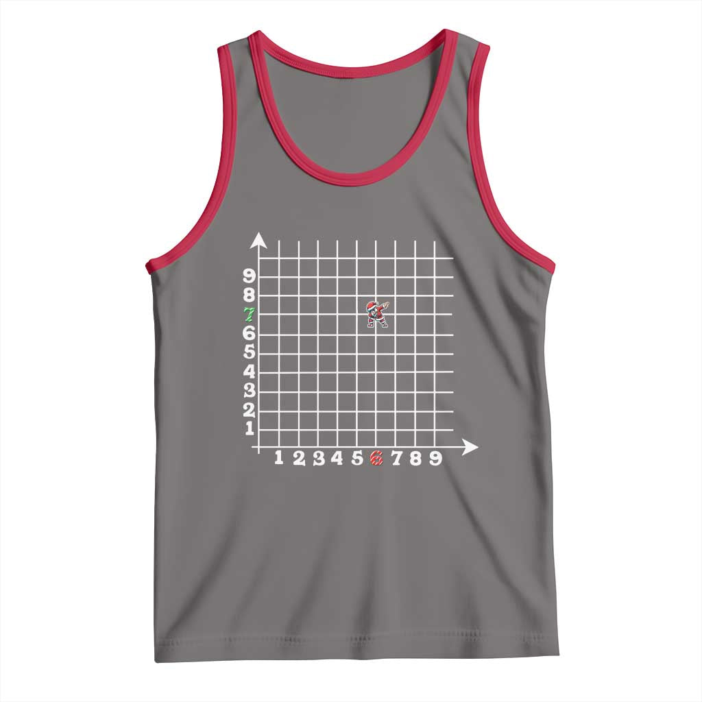 Funny 67 Math Coordinates Christmas Tank Top Dabbing Santa Teacher Student Six Seven Meme TS11 Deep Heather Red Print Your Wear