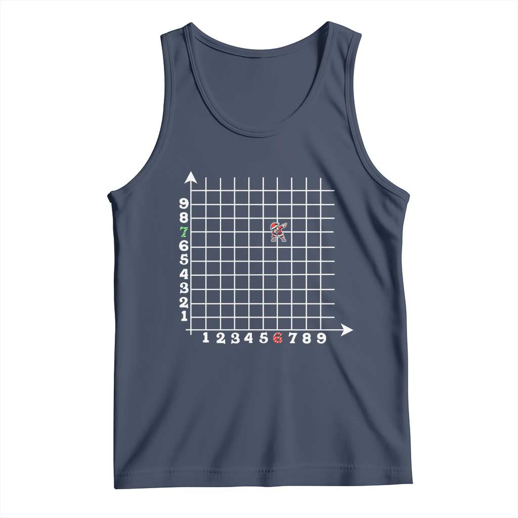 Funny 67 Math Coordinates Christmas Tank Top Dabbing Santa Teacher Student Six Seven Meme TS11 Navy Print Your Wear