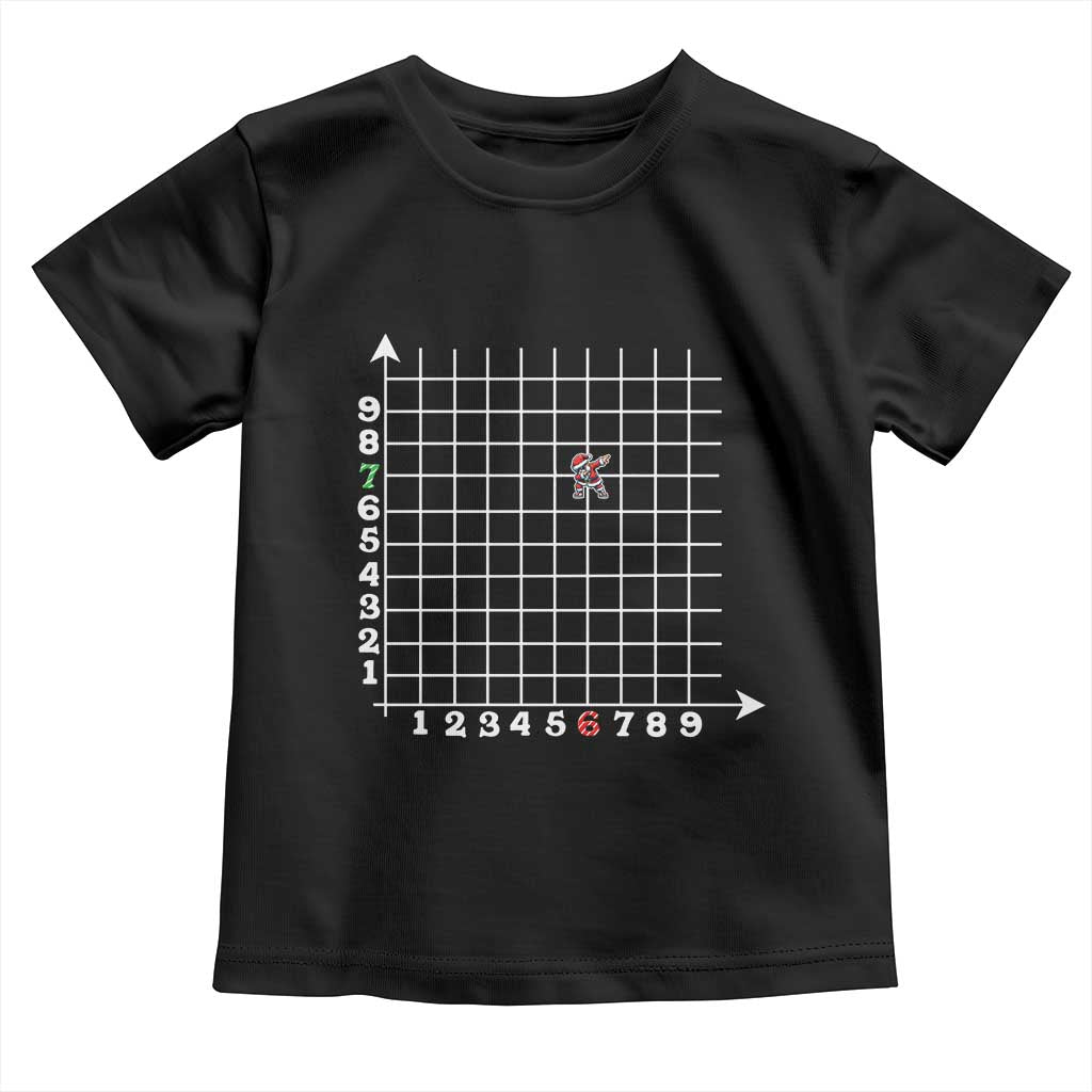 Funny 67 Math Coordinates Christmas Toddler T Shirt Dabbing Santa Teacher Student Six Seven Meme TS11 Black Print Your Wear