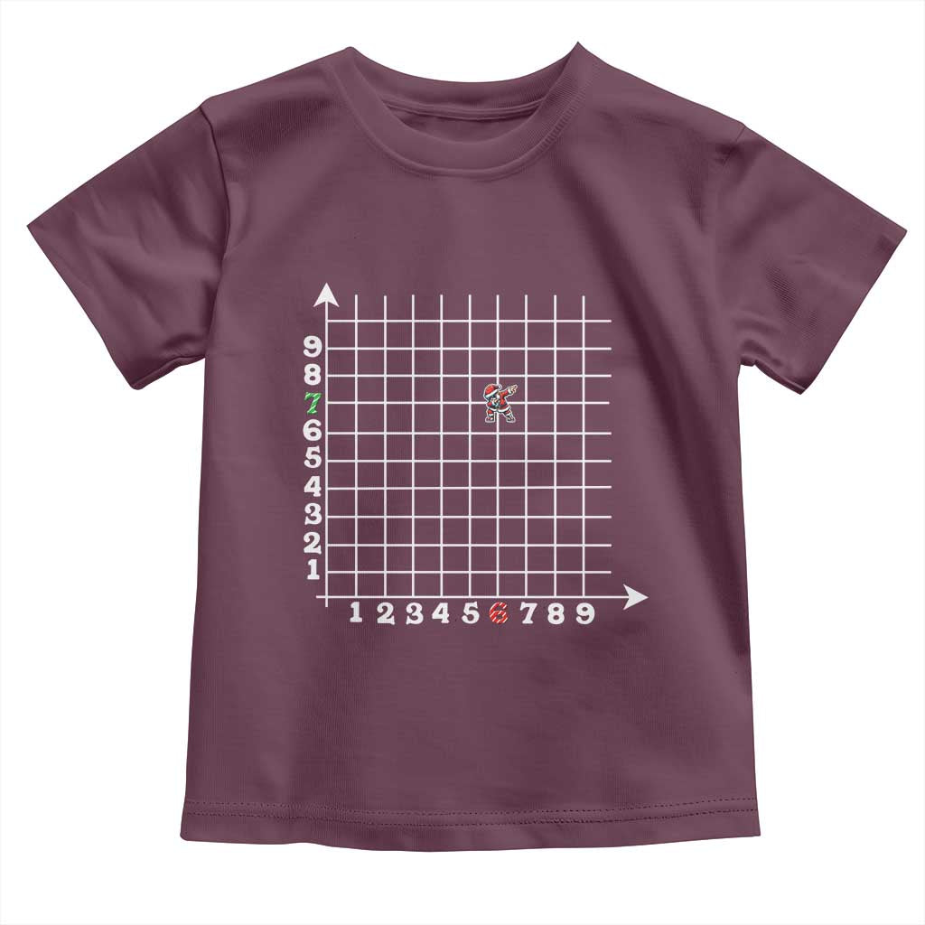 Funny 67 Math Coordinates Christmas Toddler T Shirt Dabbing Santa Teacher Student Six Seven Meme TS11 Maroon Print Your Wear