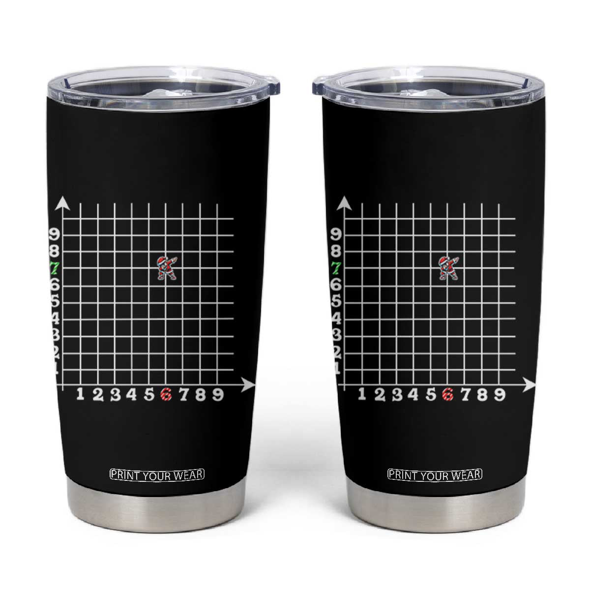 Funny 67 Math Coordinates Christmas Tumbler Cup Dabbing Santa Teacher Student Six Seven Meme TS11 Black Print Your Wear