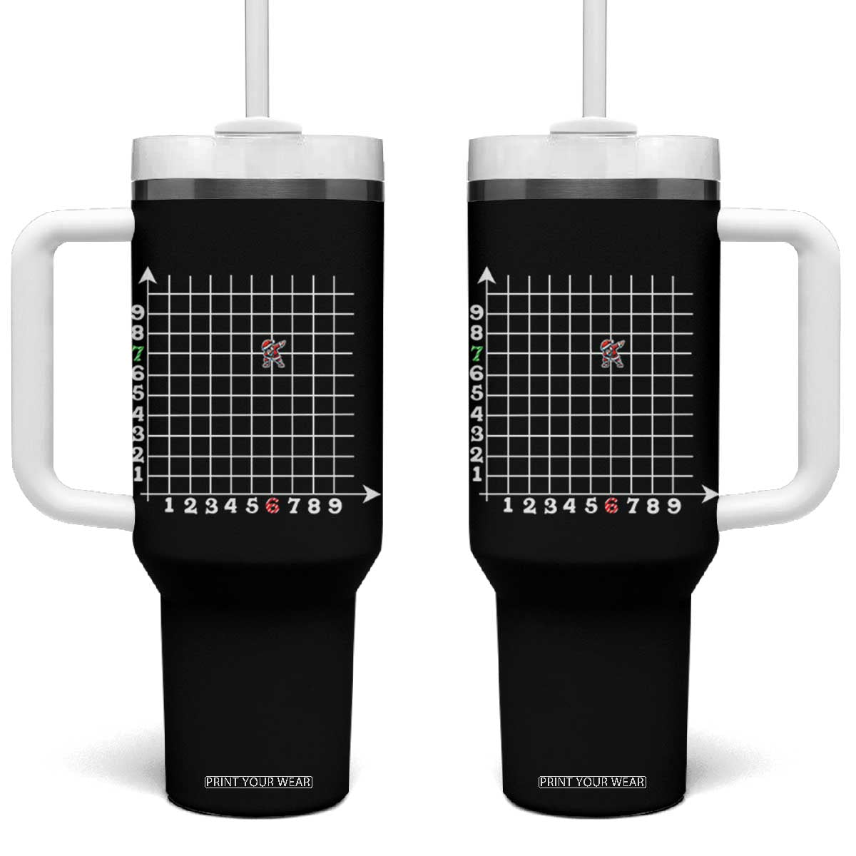 Funny 67 Math Coordinates Christmas Tumbler With Handle Dabbing Santa Teacher Student Six Seven Meme TS11 One Size: 40 oz Black Print Your Wear