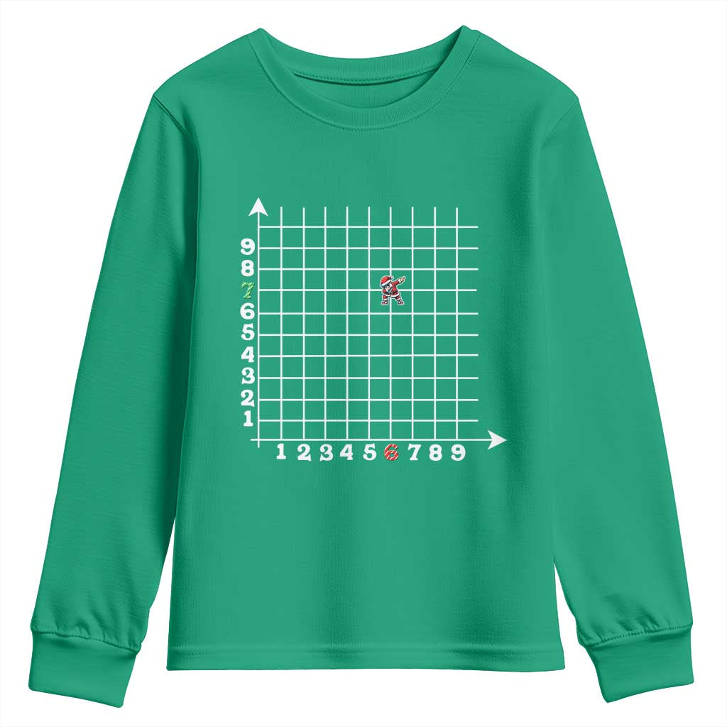 Funny 67 Math Coordinates Christmas Youth Sweatshirt Dabbing Santa Teacher Student Six Seven Meme TS11 Irish Green Print Your Wear
