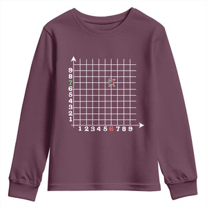 Funny 67 Math Coordinates Christmas Youth Sweatshirt Dabbing Santa Teacher Student Six Seven Meme TS11 Maroon Print Your Wear