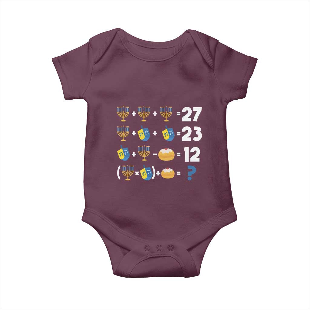 Funny Hanukkah 67 Math Baby Onesie Teacher Chanukah Six Seven Meme TS11 Maroon Print Your Wear