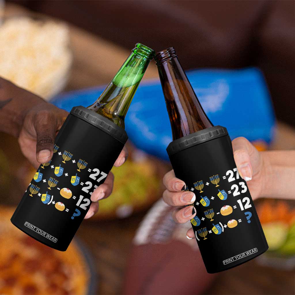 Funny Hanukkah 67 Math 4 in 1 Can Cooler Tumbler Teacher Chanukah Six Seven Meme TS11 Print Your Wear