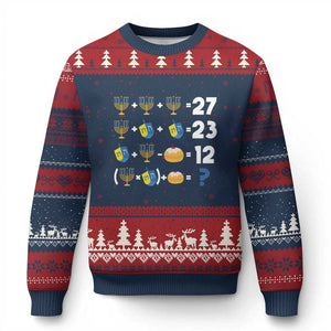 Funny Hanukkah 67 Math Ugly Christmas Sweater Teacher Chanukah Six Seven Meme TS11 Navy Red Print Your Wear