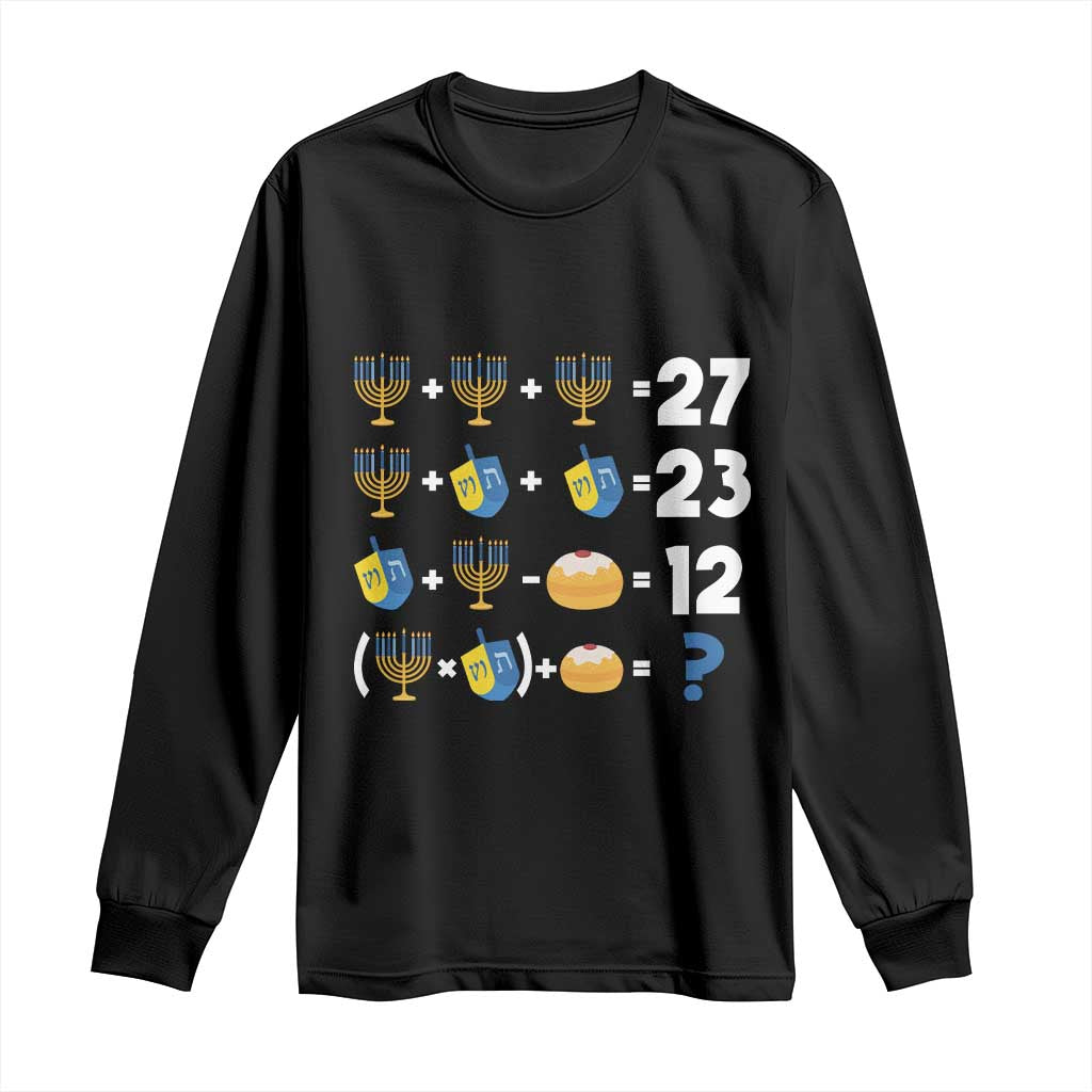 Funny Hanukkah 67 Math Long Sleeve Shirt Teacher Chanukah Six Seven Meme TS11 Black Print Your Wear