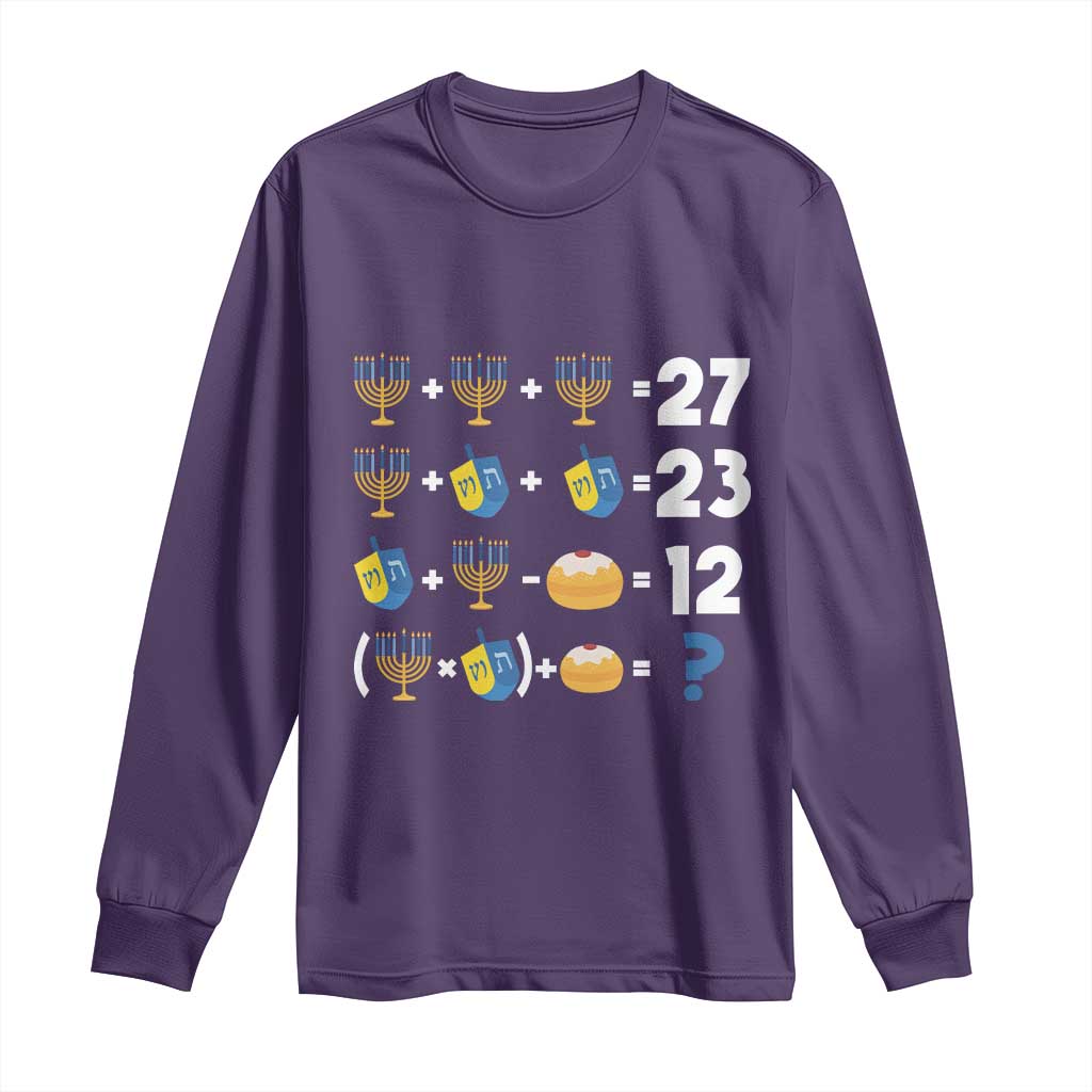 Funny Hanukkah 67 Math Long Sleeve Shirt Teacher Chanukah Six Seven Meme TS11 Purple Print Your Wear