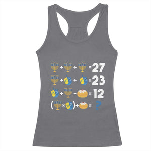 Funny Hanukkah 67 Math Racerback Tank Top Teacher Chanukah Six Seven Meme TS11 Charcoal Print Your Wear